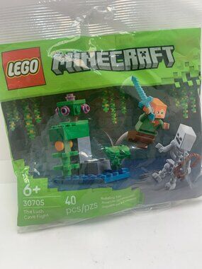 Lego Minecraft 30705 The Lush Cave Fight Building Toy 6+ New Sealed 40pcs Plasti
